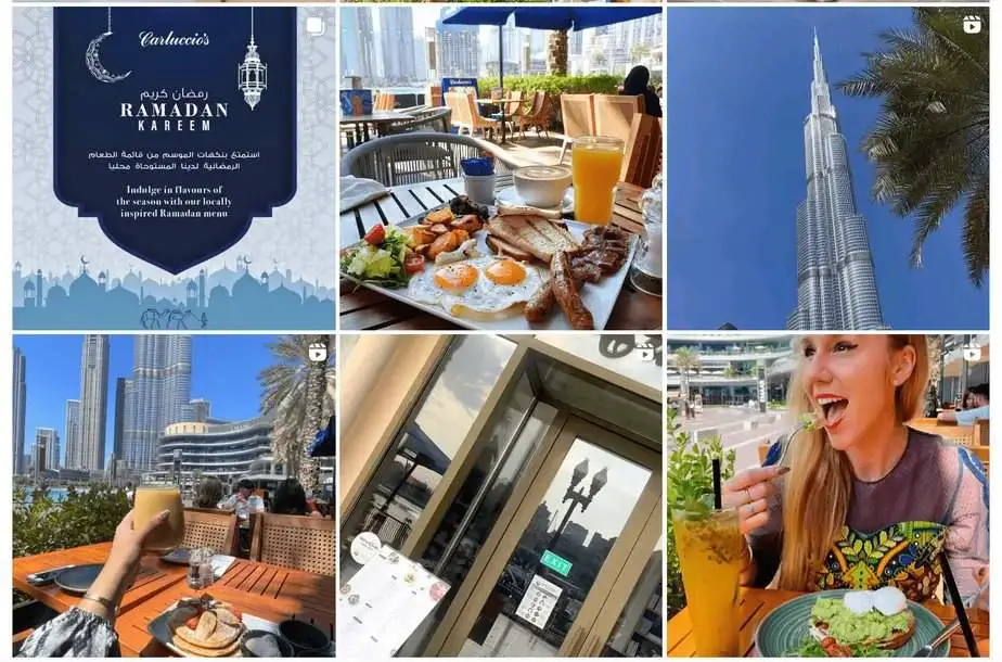 Carluccious - Top Dubai Mall Restaurants With Fountain View