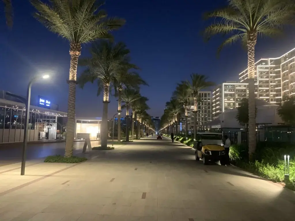 Palm West Beach at night