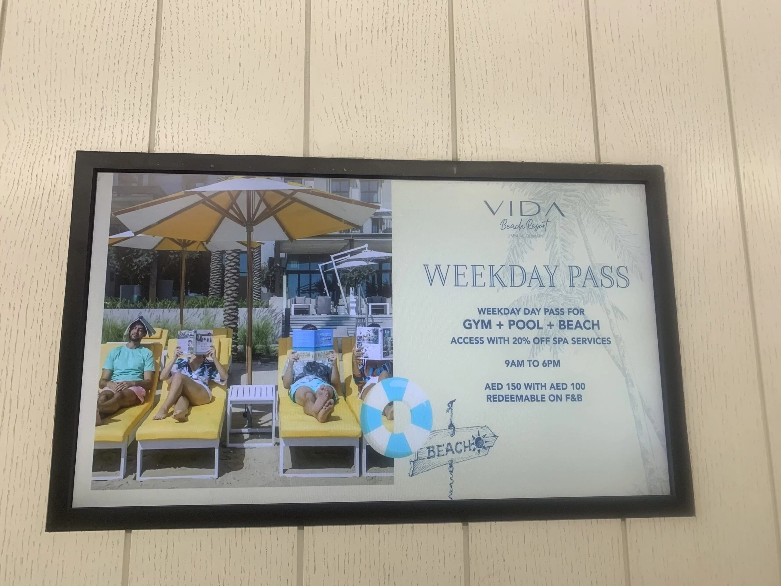 Day passes Vida Beach Resort 