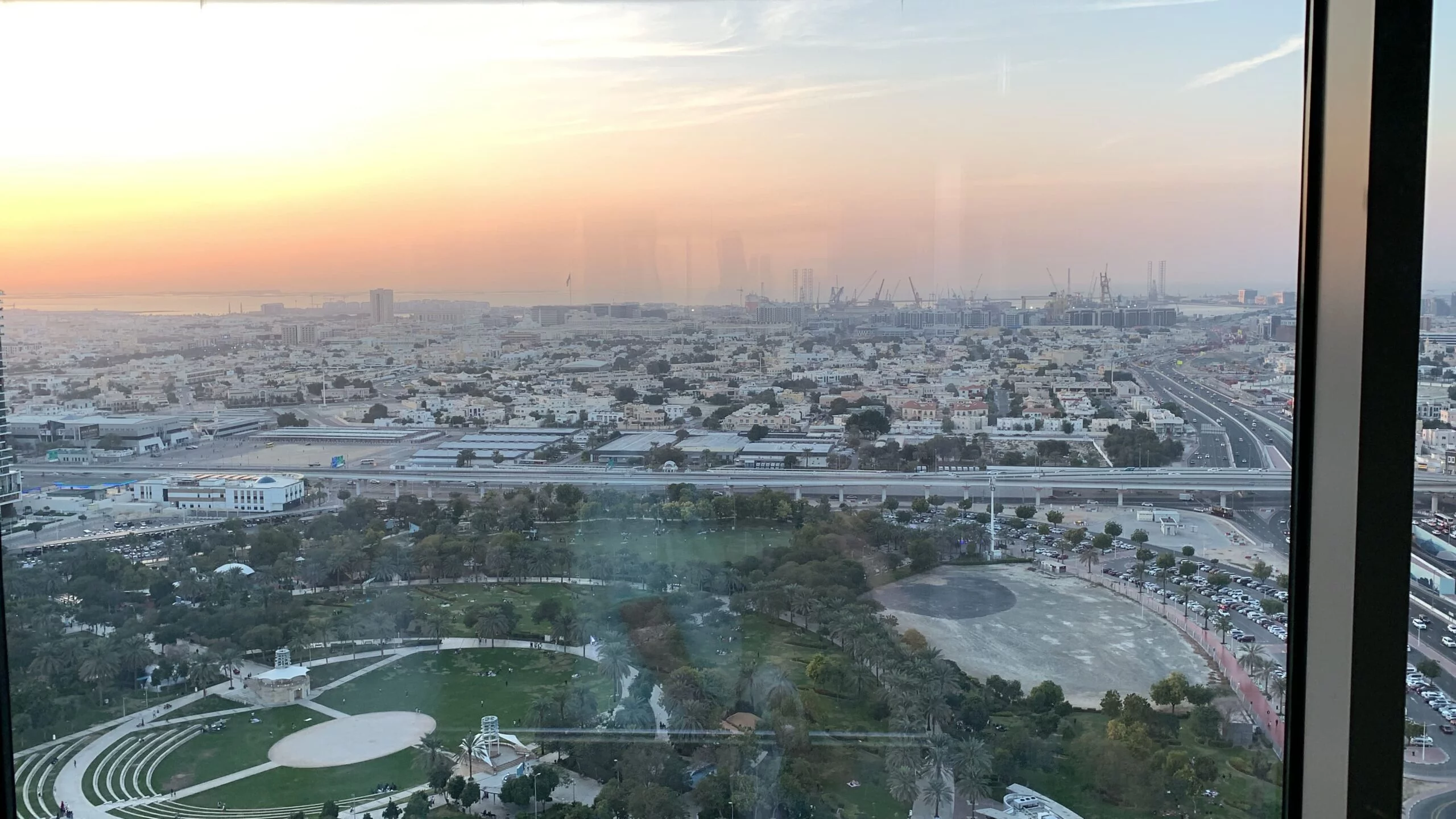 View from Dubai frame Elevator