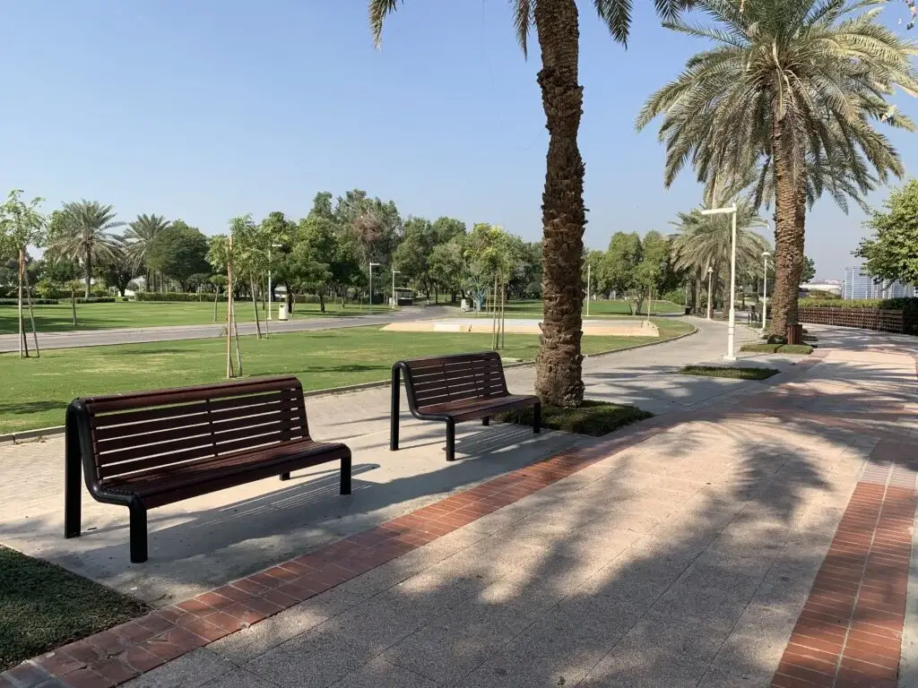 Seating areas at Dubai Creek park